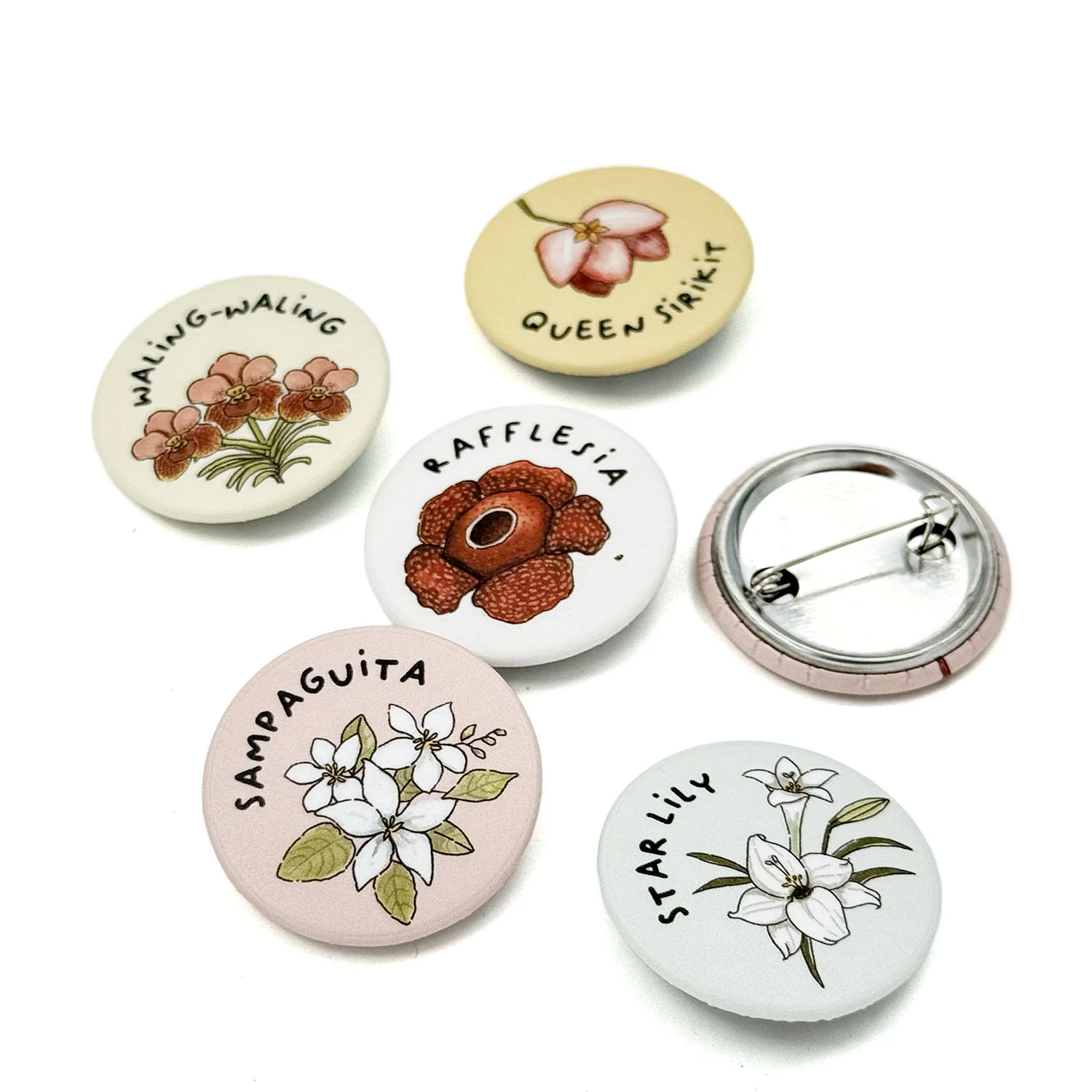 Flower of the Philippines Button Pins Set by Kat Banay - Image 3