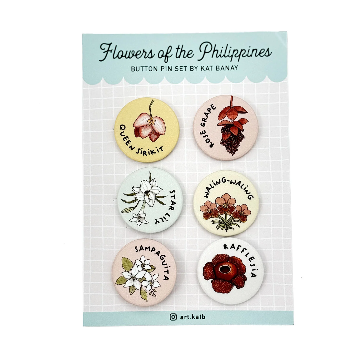 Flower of the Philippines Button Pins Set by Kat Banay - Image 4