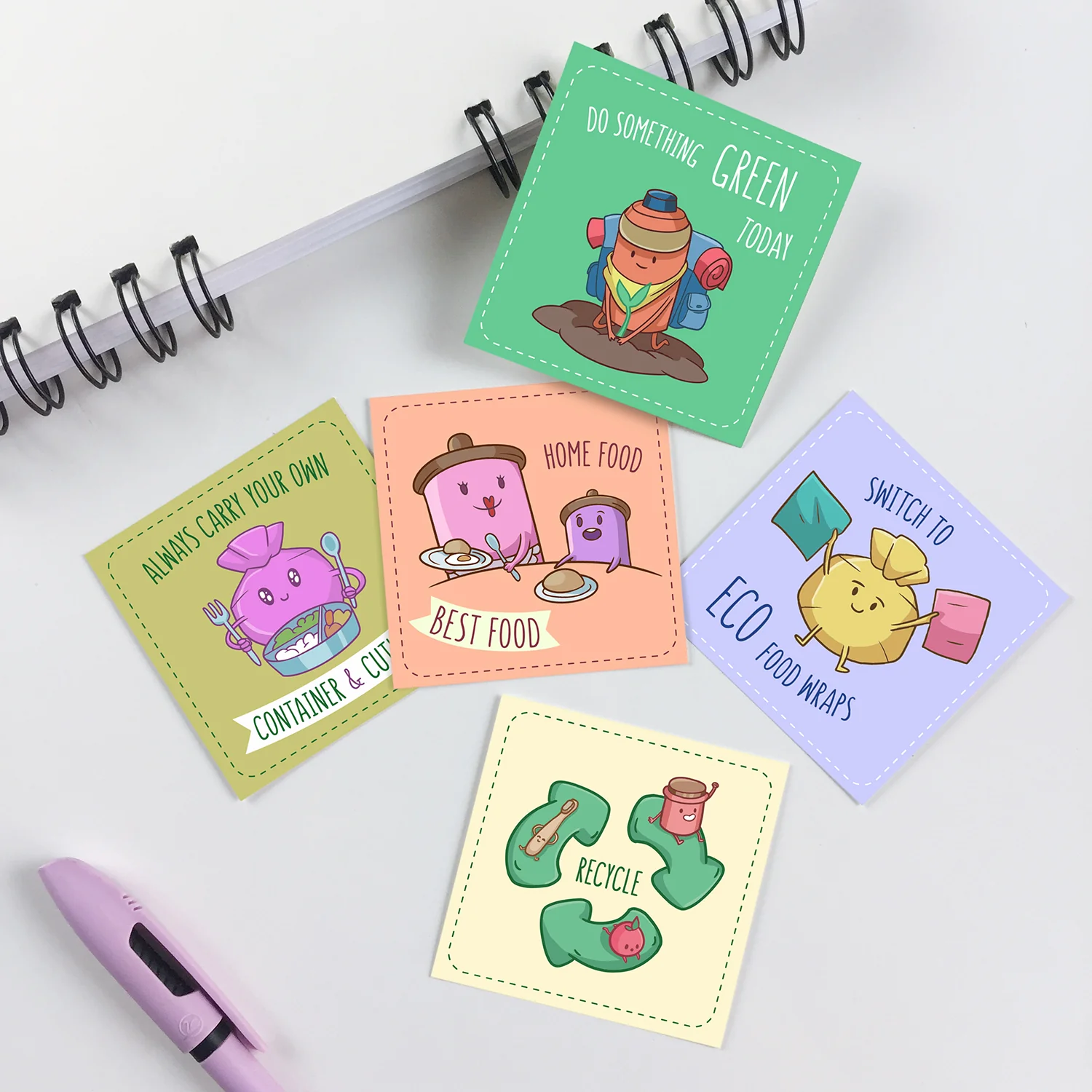 Green Habits Stickers Reminders Pack Of 12 - Image 3